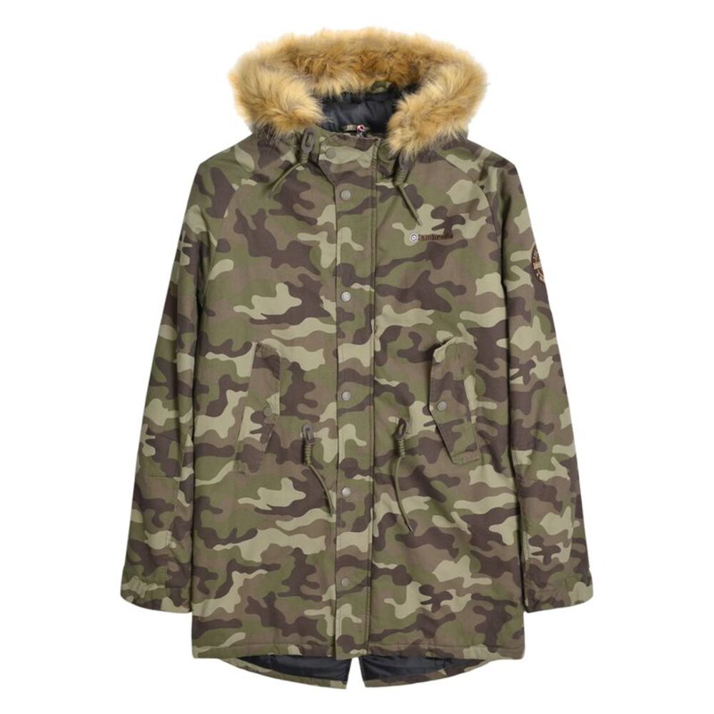 Lambretta Mens Camouflage Parka / Khaki Green